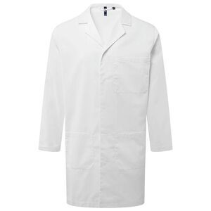 Premier Mens Essential 3 Pocket Work Coat / White
